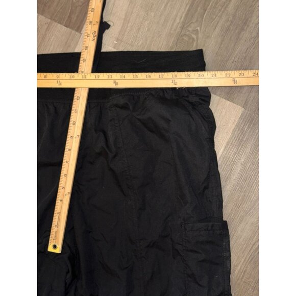 Peaches Uniforms Womens Black Cargo Scrub Pants 2XL Polyester/Cotton Blend - Picture 4 of 5